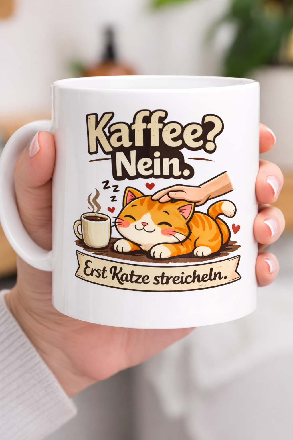 Erst streicheln (Tasse)